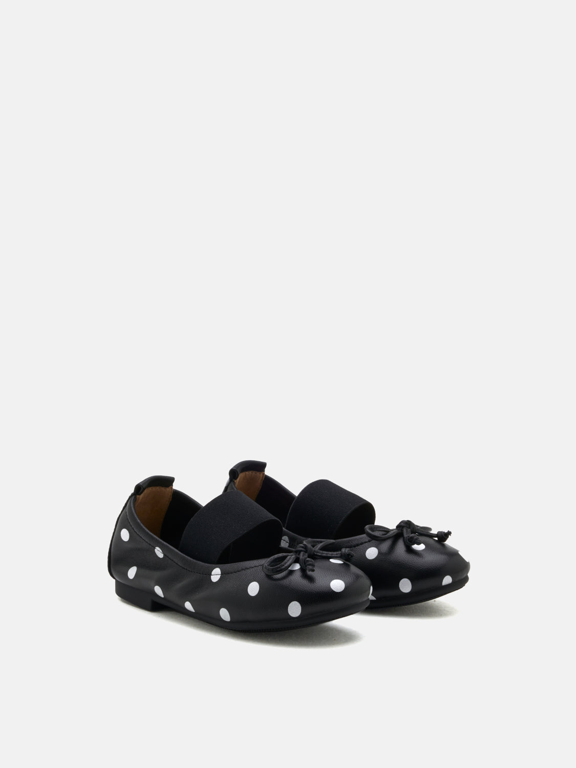 PAZZION, Mini Kalina Polka Dot Leather Mary Janes, Black