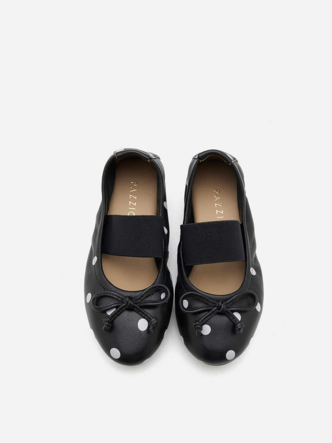 PAZZION, Mini Kalina Polka Dot Leather Mary Janes, Black