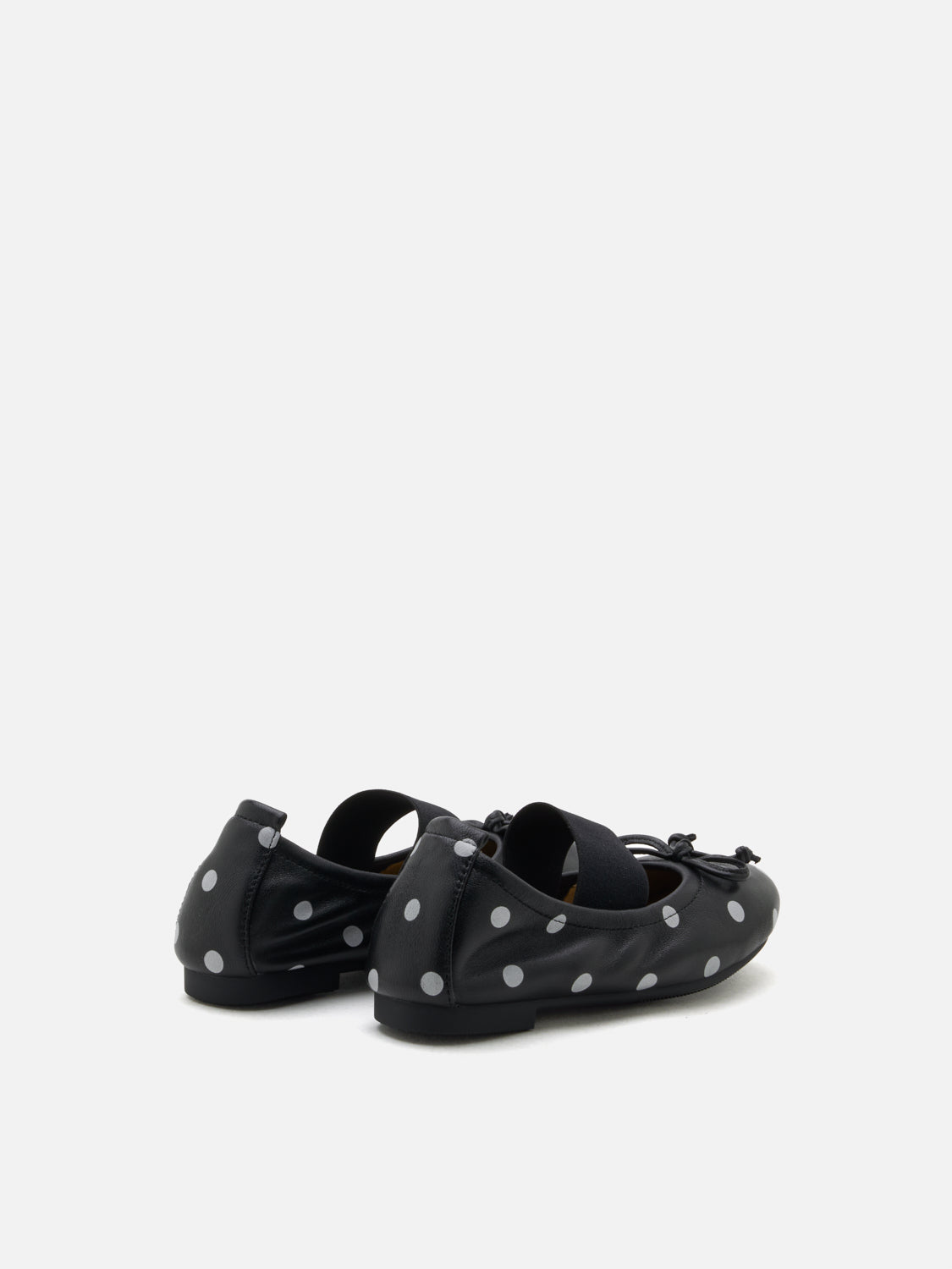 PAZZION, Mini Kalina Polka Dot Leather Mary Janes, Black