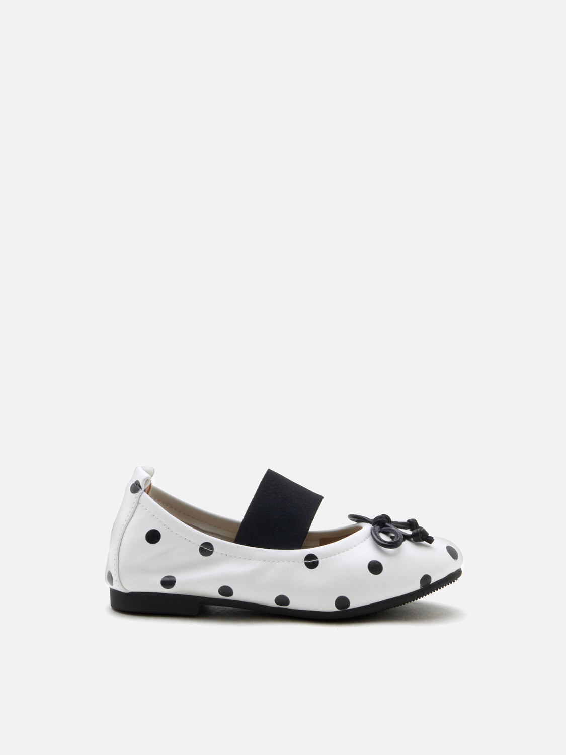 PAZZION, Mini Kalina Polka Dot Leather Mary Janes, White