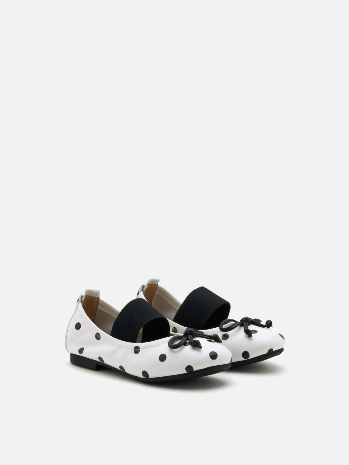 PAZZION, Mini Kalina Polka Dot Leather Mary Janes, White