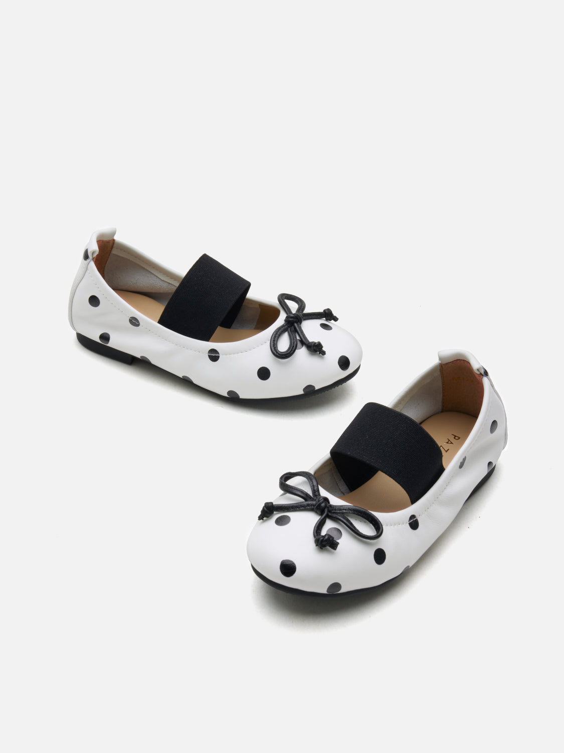 PAZZION, Mini Kalina Polka Dot Leather Mary Janes, White