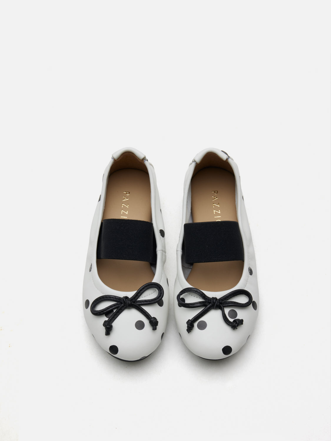 PAZZION, Mini Kalina Polka Dot Leather Mary Janes, White