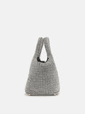 PAZZION, Mini Kaylee Diamante Embellished Purse Bag, Silver