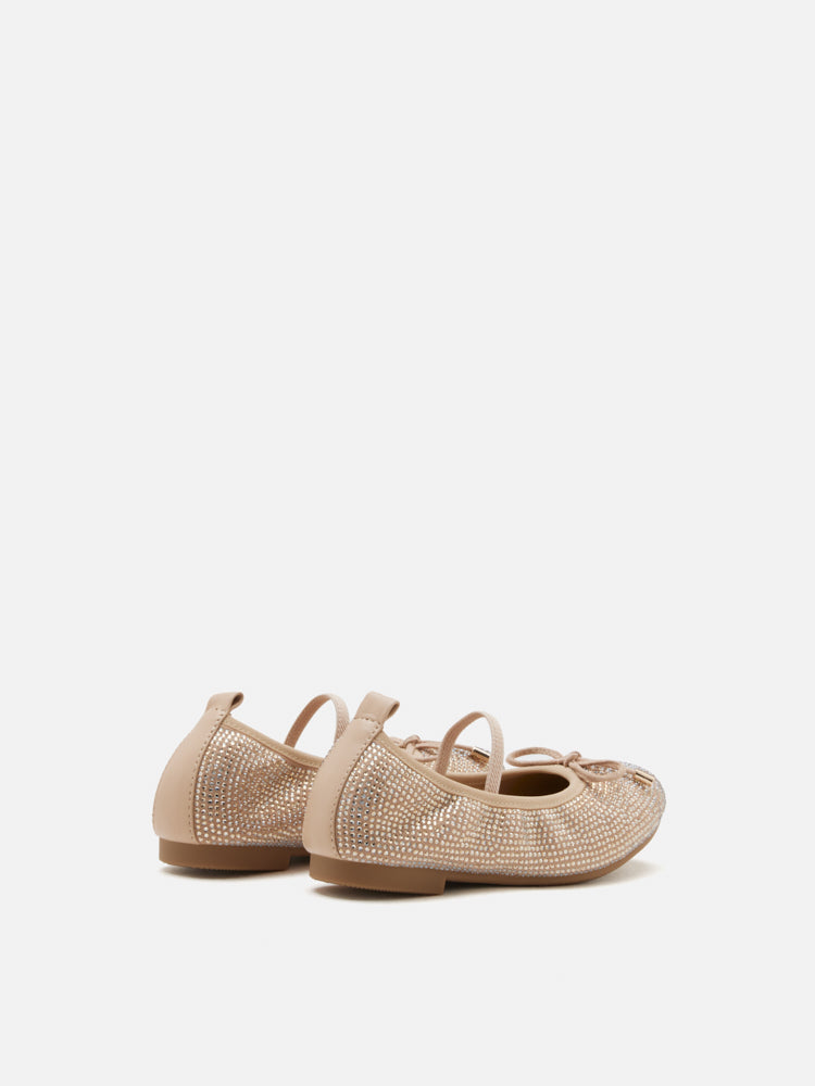 PAZZION, Mini Marcelina Crystal Embellished Mary Janes, Almond