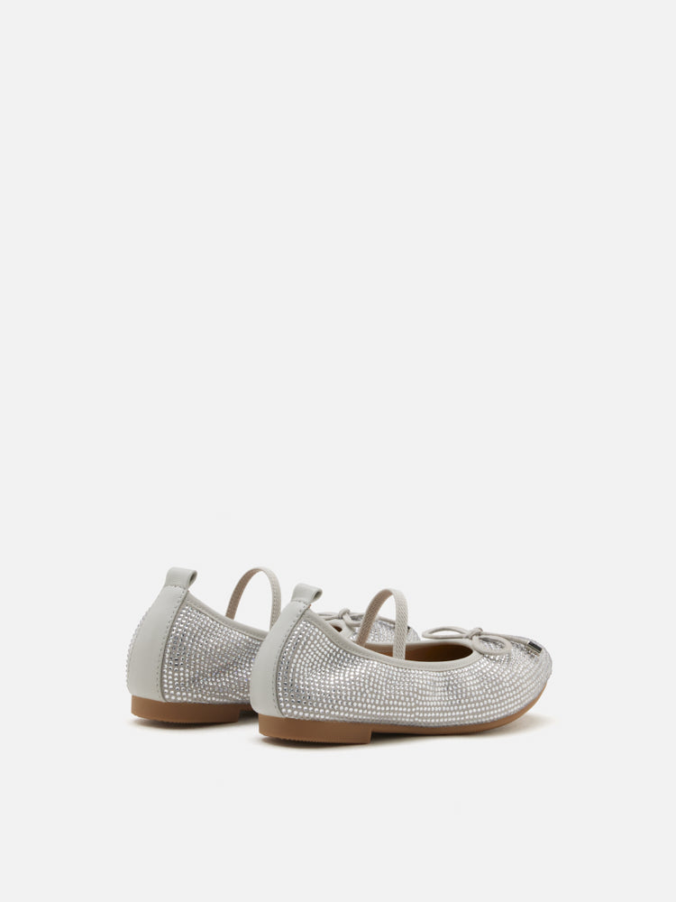 PAZZION, Mini Marcelina Crystal Embellished Mary Janes, Grey