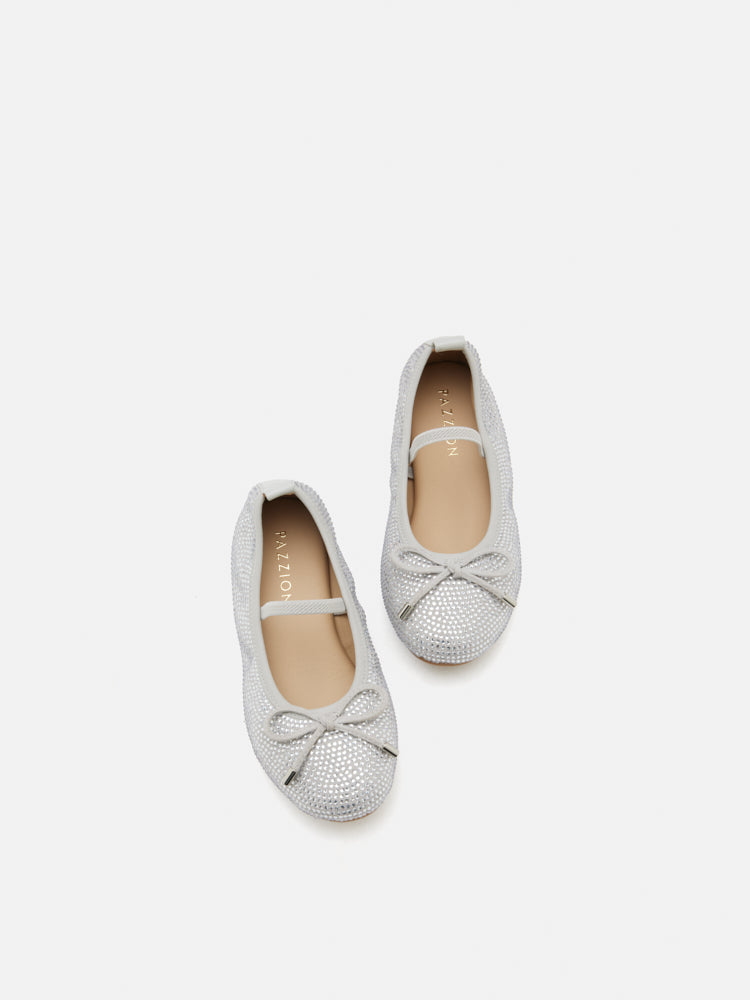 PAZZION, Mini Marcelina Crystal Embellished Mary Janes, Grey