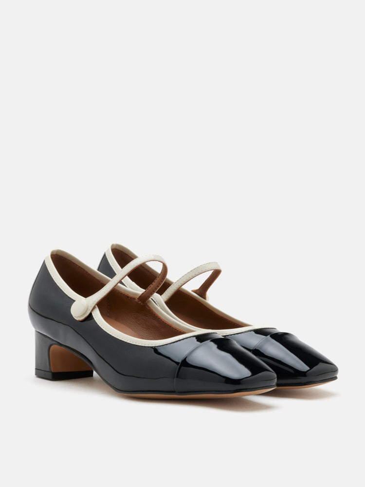 PAZZION, Mirra Patent Leather Mary Jane Heels, Black