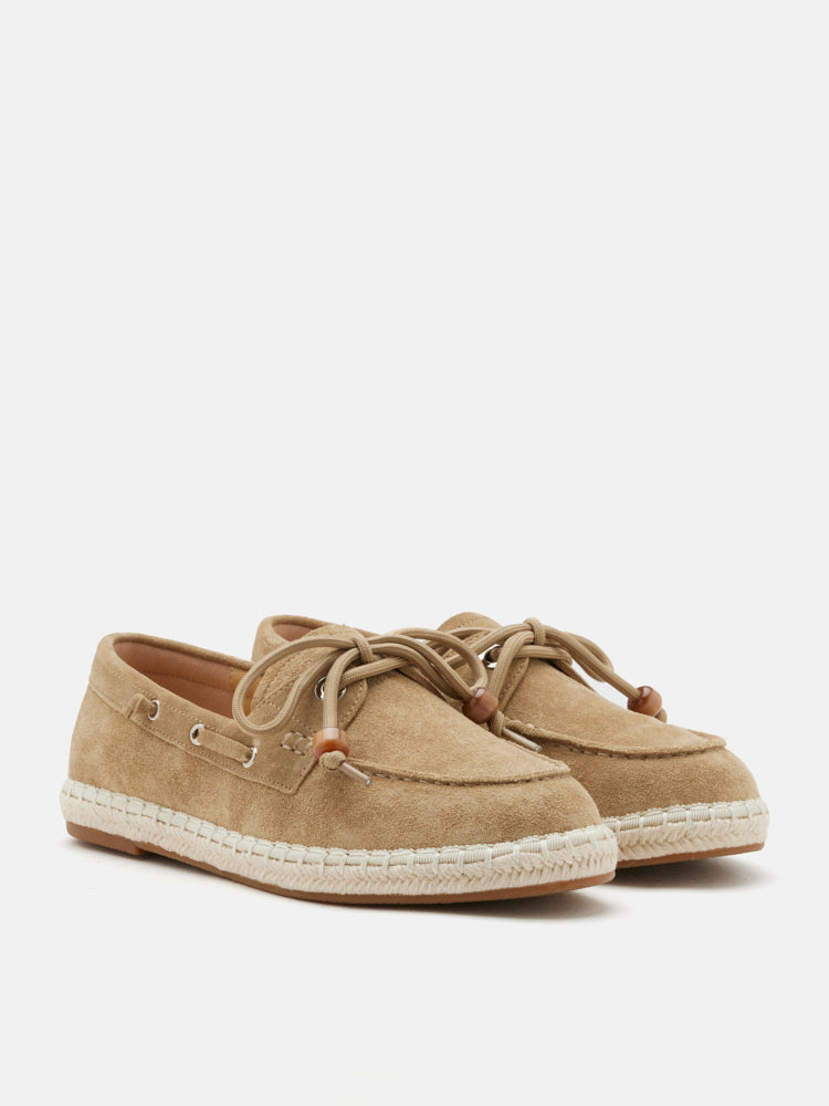 PAZZION, Misha Suede Espadrille Loafers, Khaki
