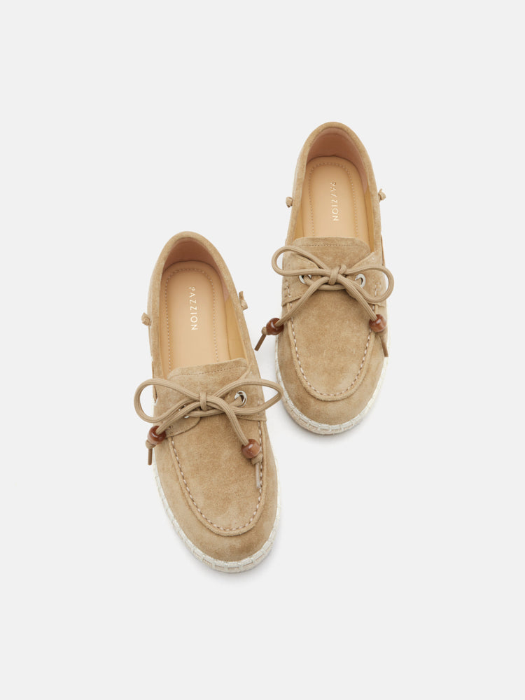 PAZZION, Misha Suede Espadrille Loafers, Khaki