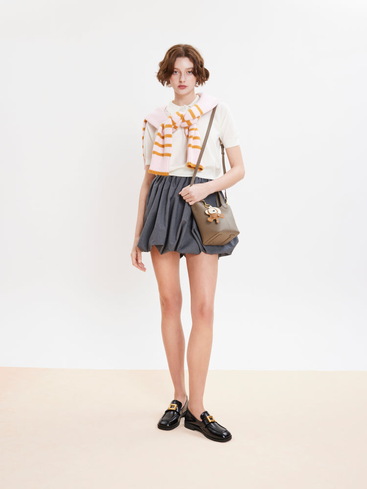 PAZZION, Nadine Gold Buckle Square Toe Loafers, Black