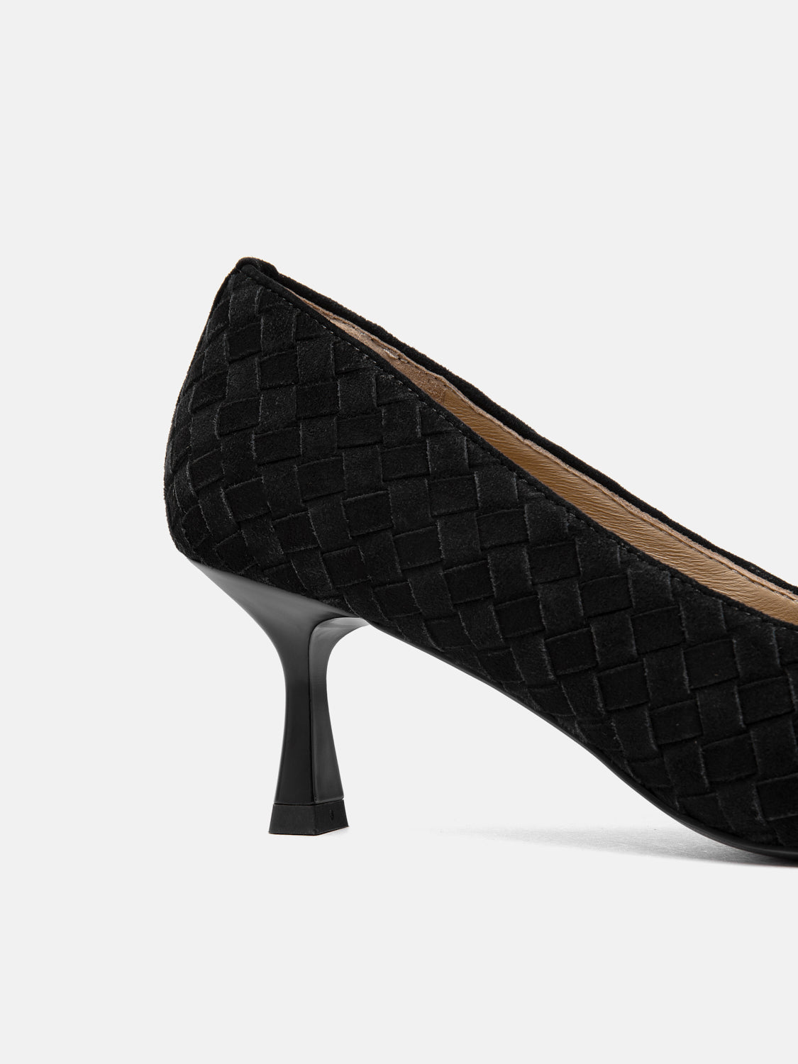 PAZZION, Nellie Woven Suede Heels, Black