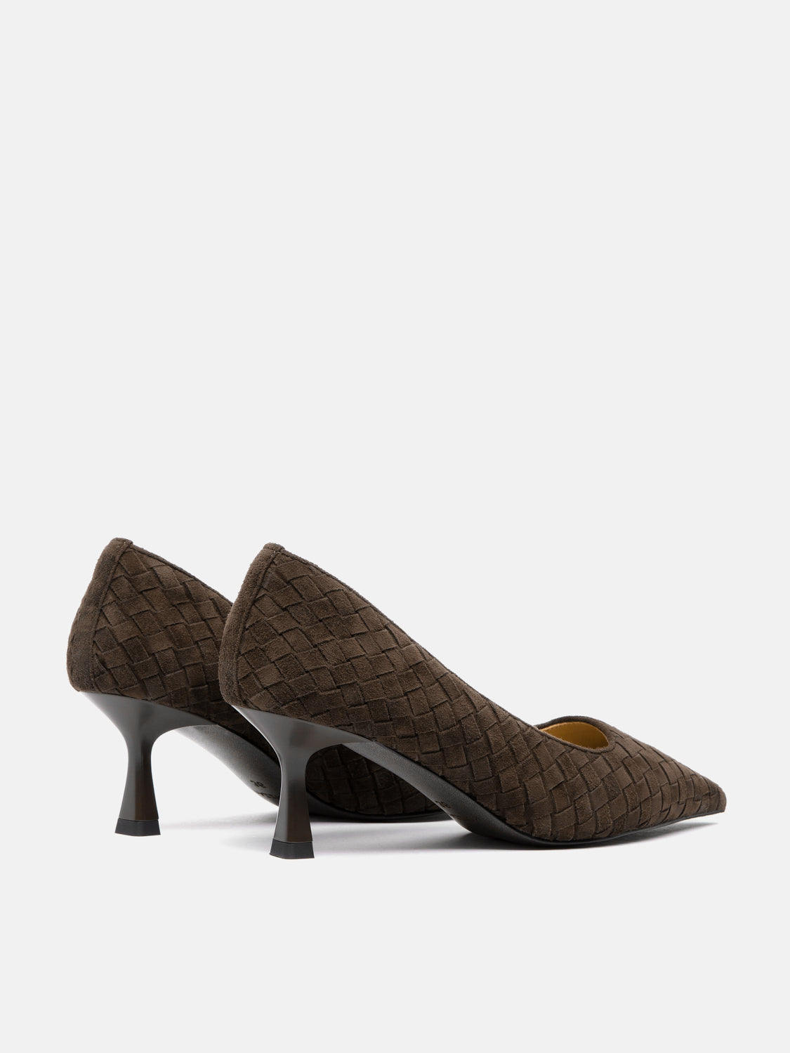PAZZION, Nellie Woven Suede Heels, Darkbrown