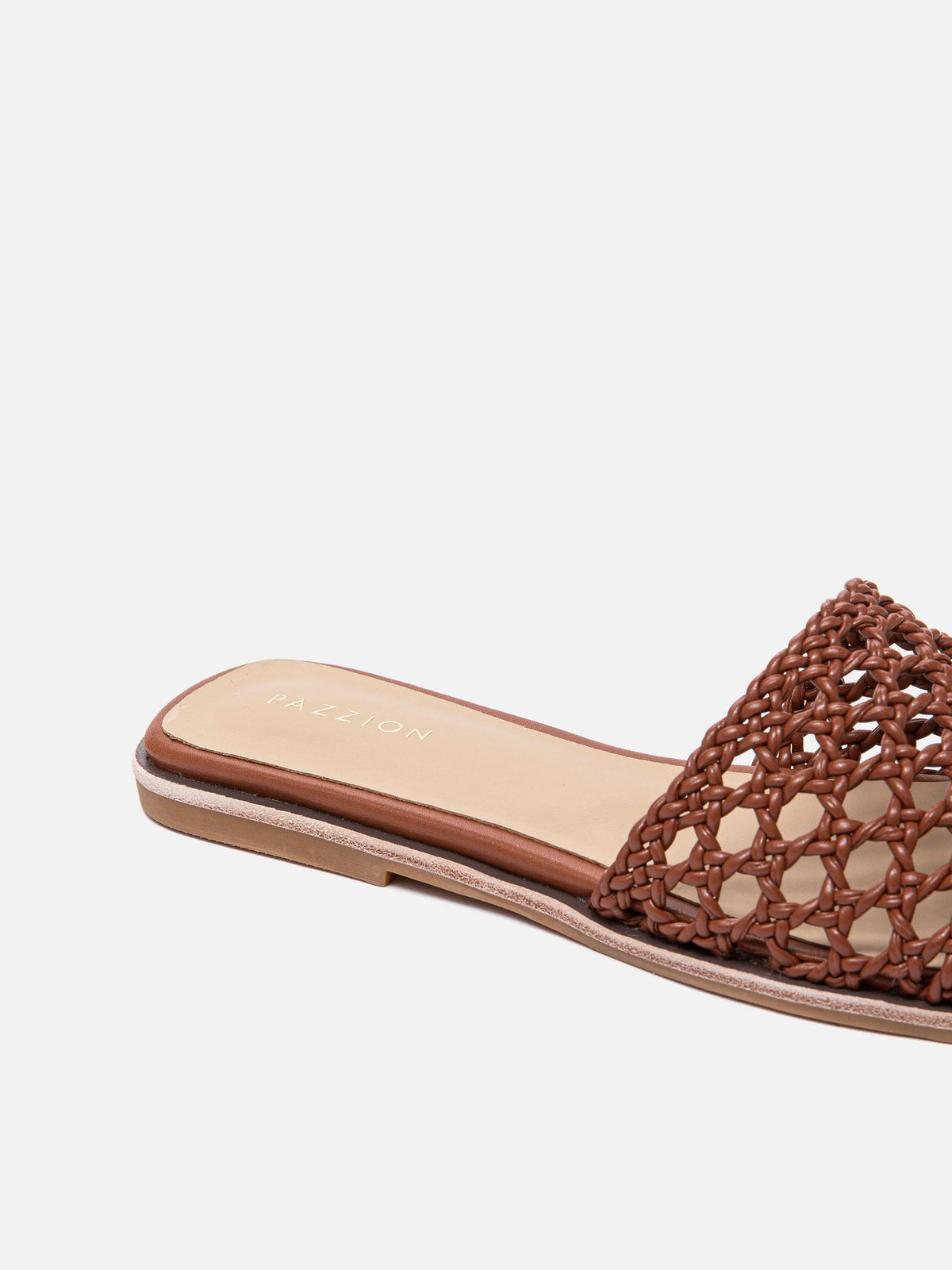 PAZZION, Neralyn.O Woven Slides, Brown