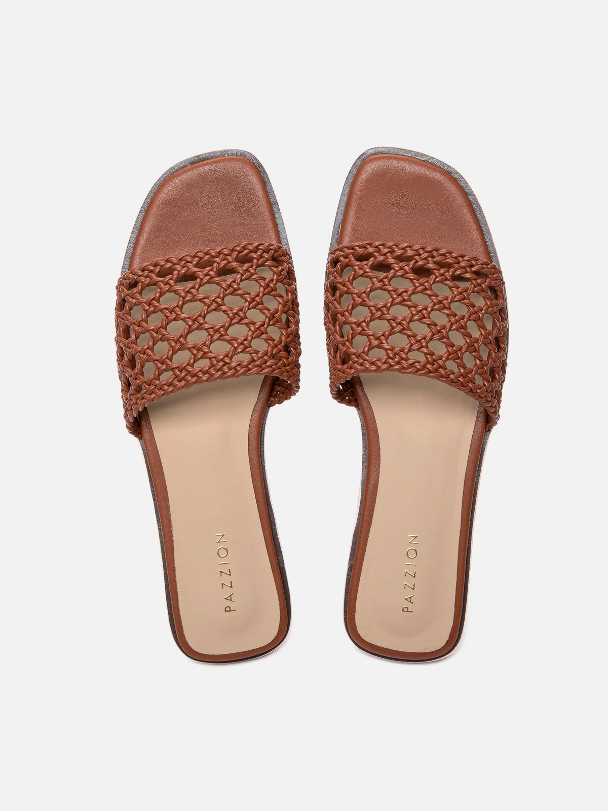 PAZZION, Neralyn.O Woven Slides, Brown