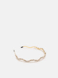 PAZZION, Nicola Diamante Hair Band With Pearls, Gold