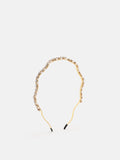 PAZZION, Nicola Diamante Hair Band With Pearls, Gold