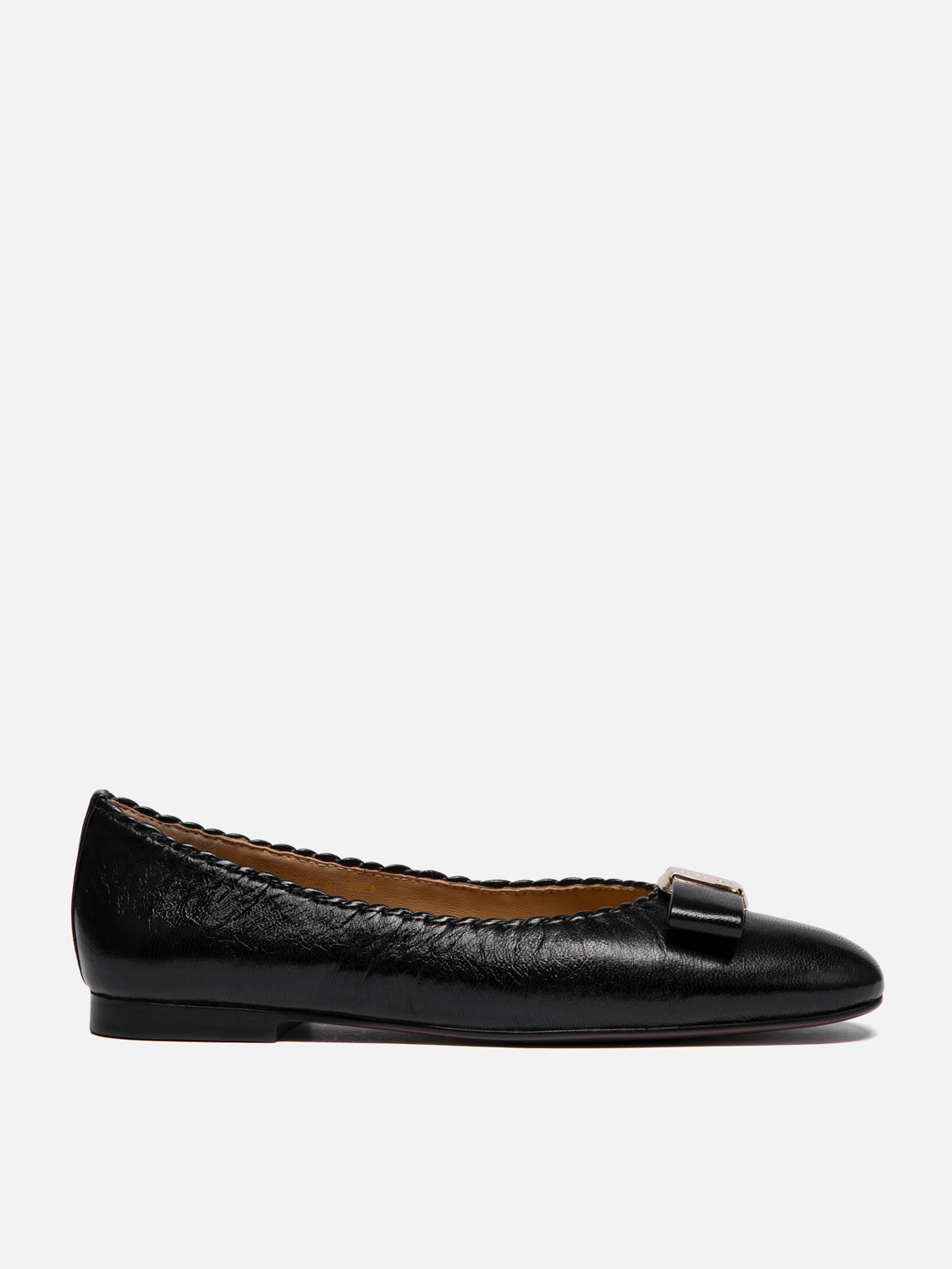PAZZION, Noelle Bow Leather Flats - Black, Black