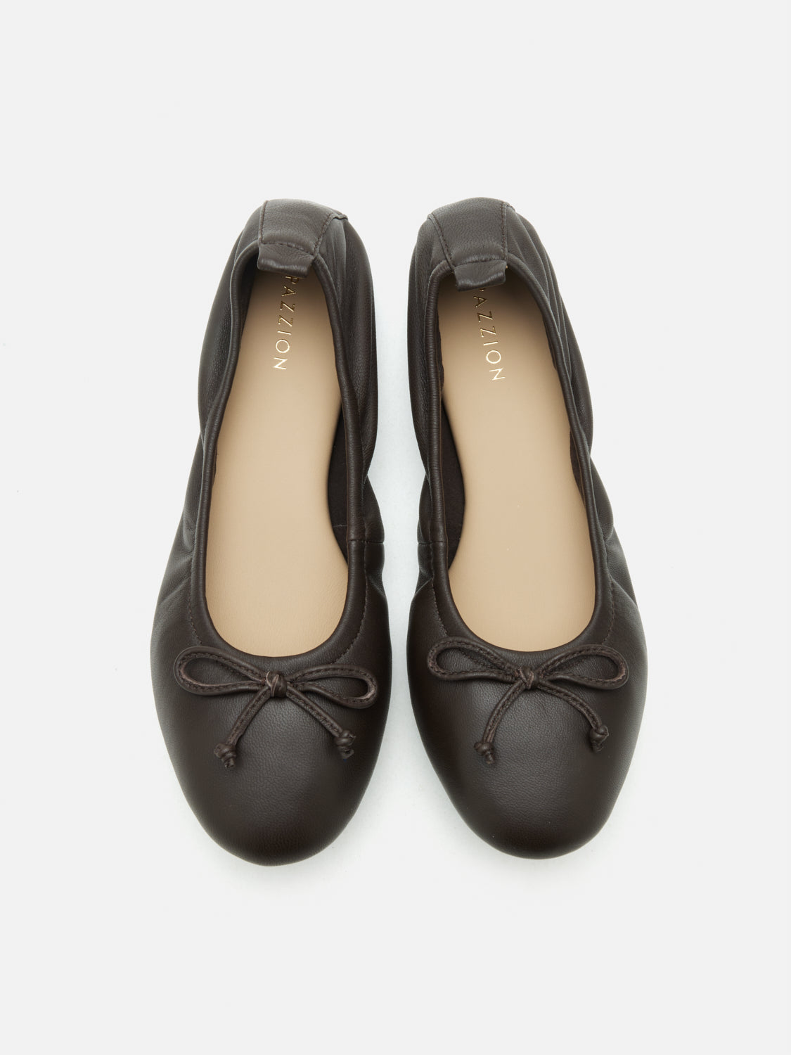 PAZZION, Nova Bow Covered Flats, Darkbrown