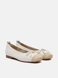 PAZZION, Novalyn Bow Leather Flats, Beige