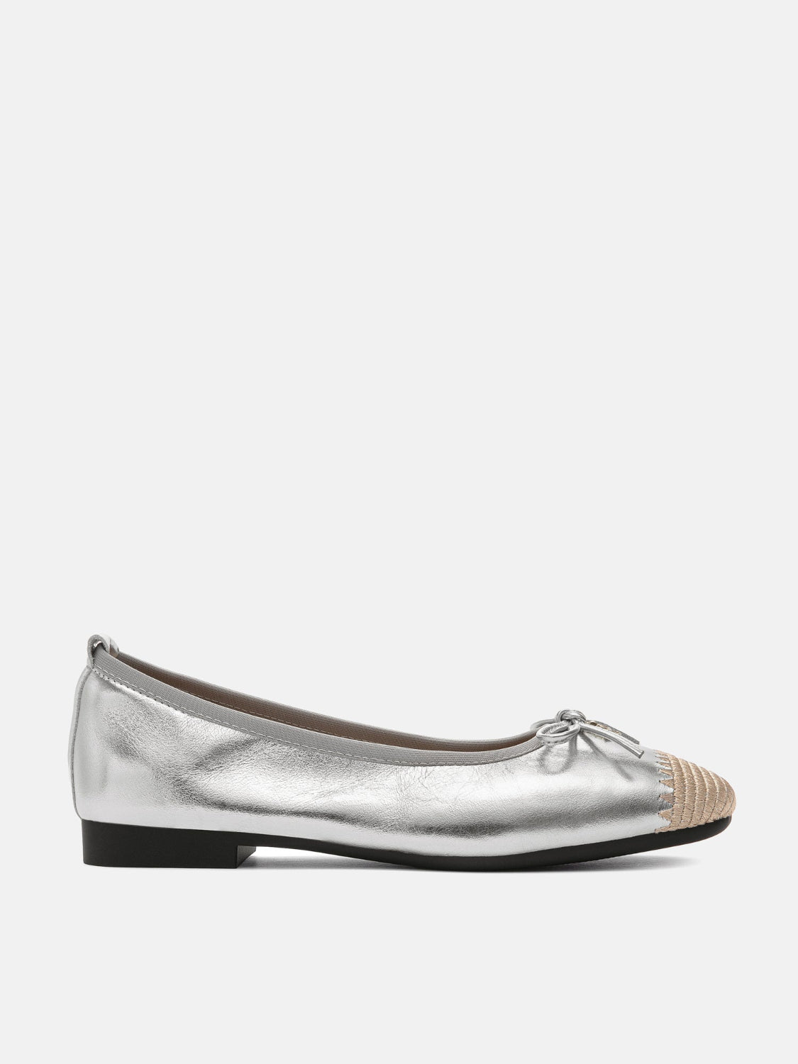 PAZZION, Novalyn Bow Leather Flats, Silver