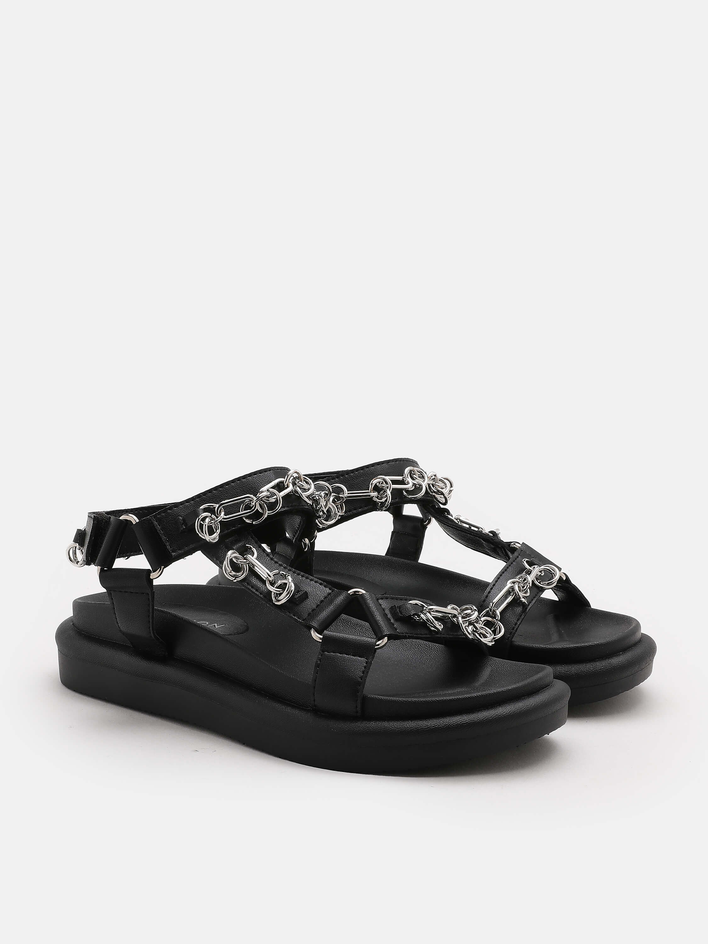 PAZZION, Octavia Platform Sandals, Black