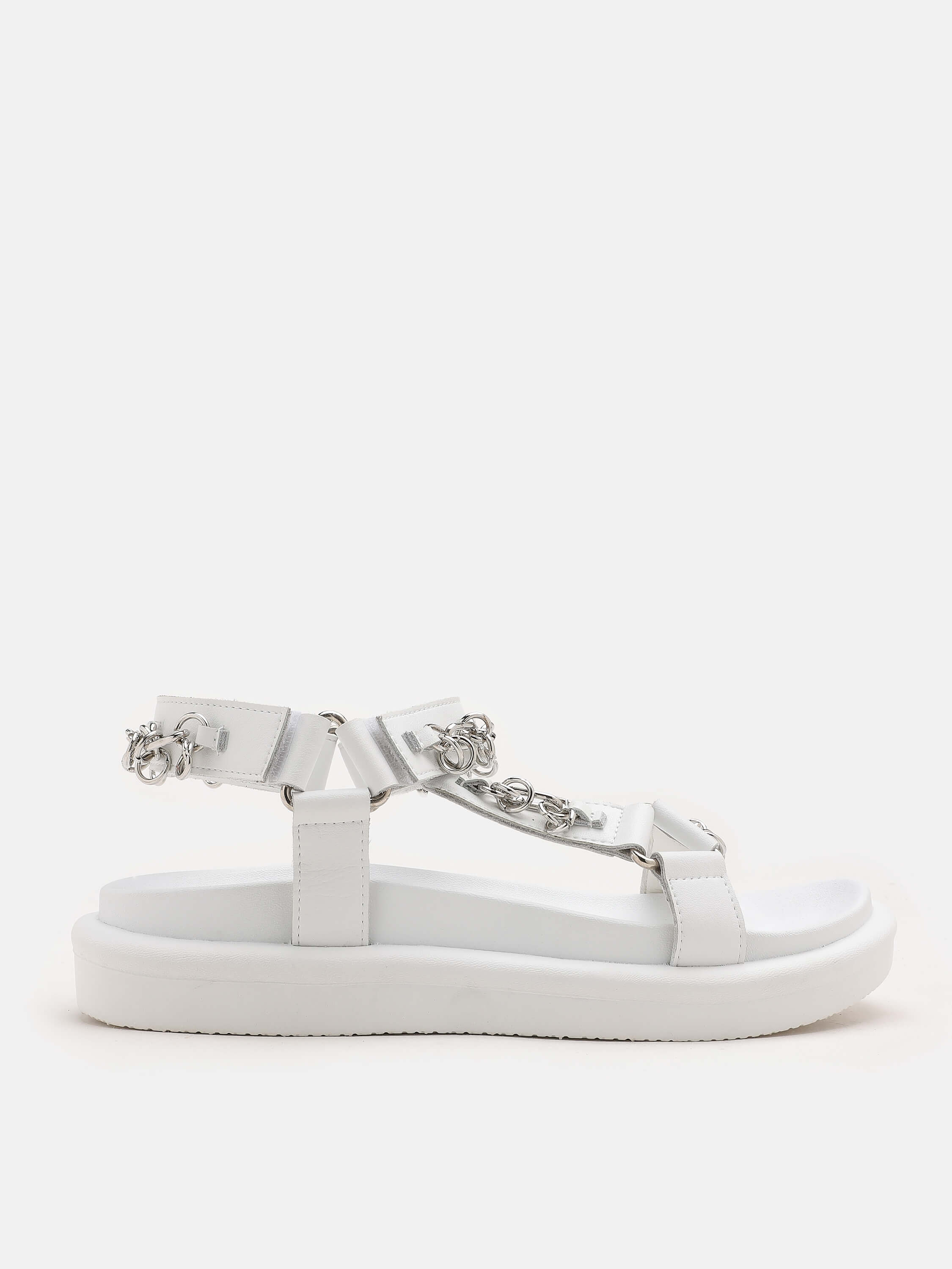 PAZZION, Octavia Platform Sandals, White