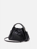 PAZZION, Octavia Ruched Bag, Black