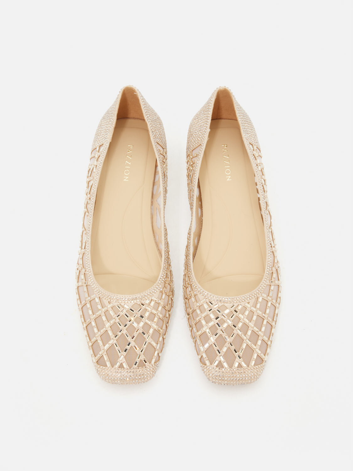 PAZZION, Olympia Crystal Embellished Heels, Gold
