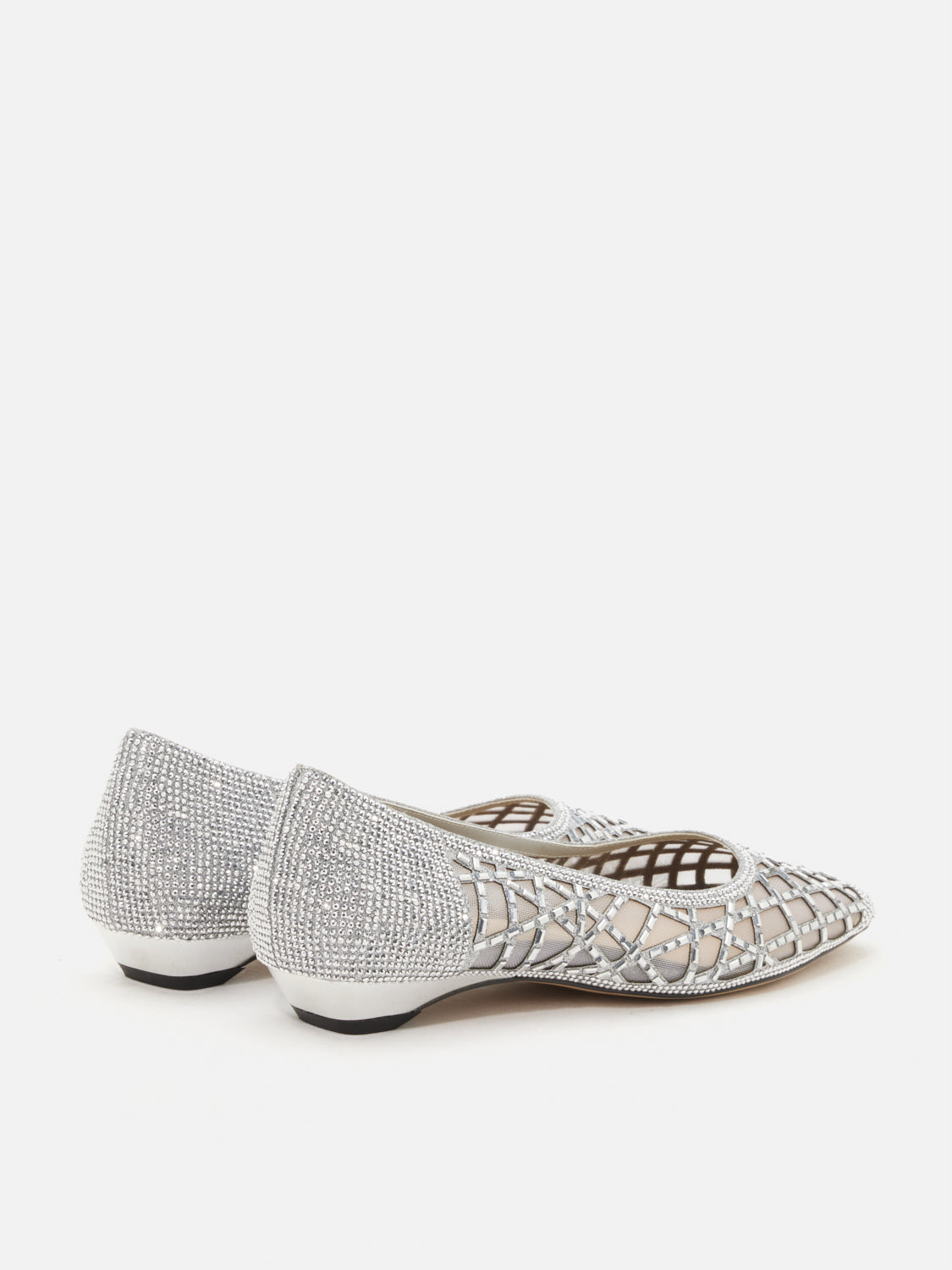 PAZZION, Olympia Crystal Embellished Heels, Silver
