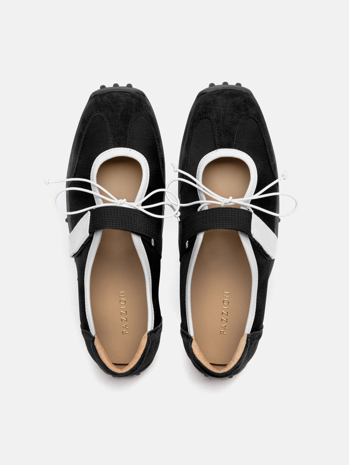 PAZZION, Oravienne Bow-Tied Velcro Sneakers, Black