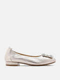 PAZZION, Oriole Embellished Buckle Ballet Flats, Gold