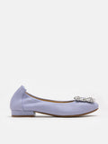 PAZZION, Oriole Embellished Buckle Ballet Flats, Light Purple