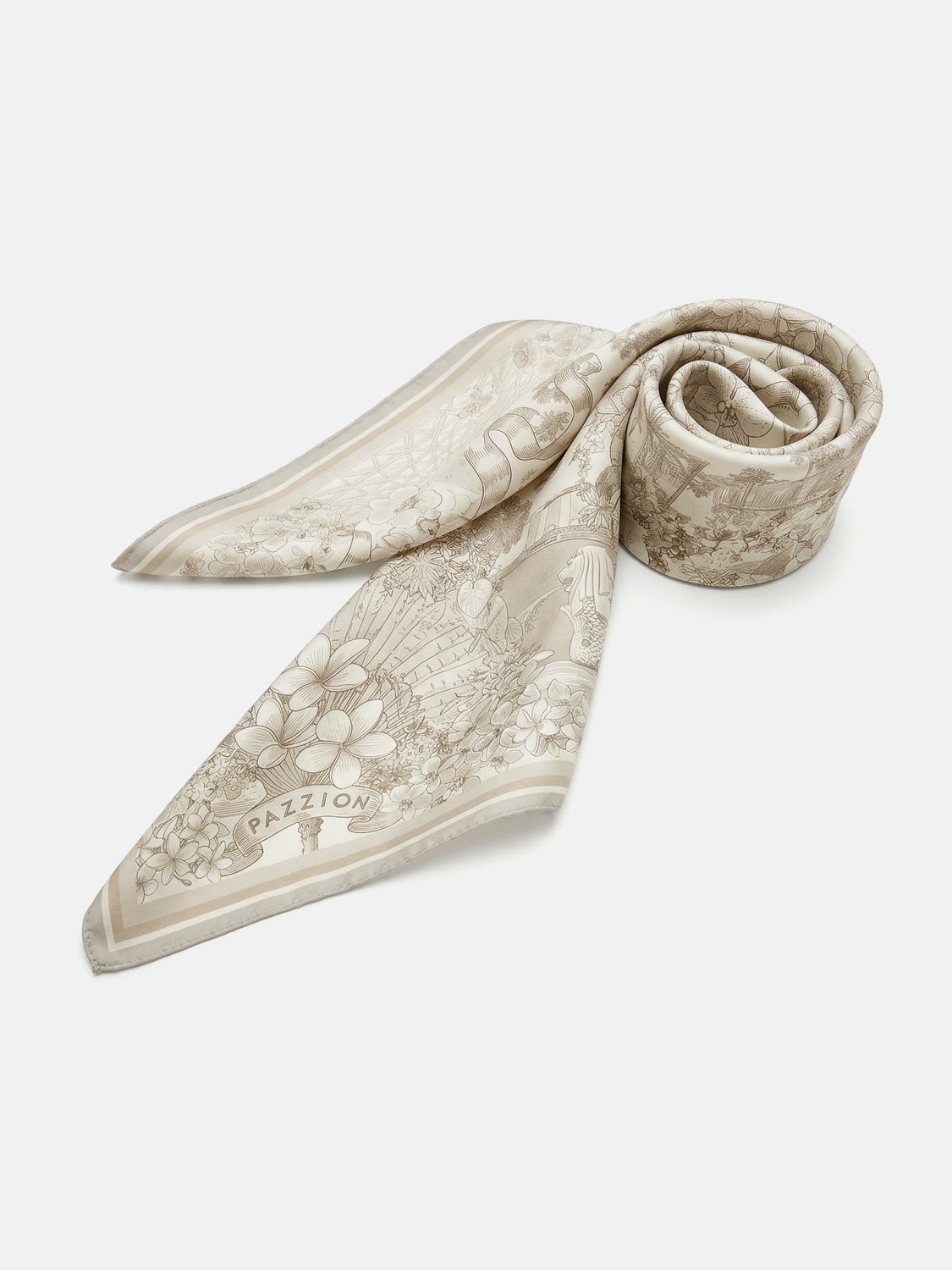 PAZZION, PAZZION X Jude Chan "City in Bloom" Scarf, Khaki