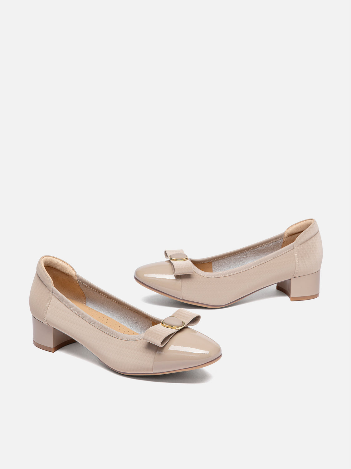 PAZZION, Paola Bow Patent Leather Heels, Almond