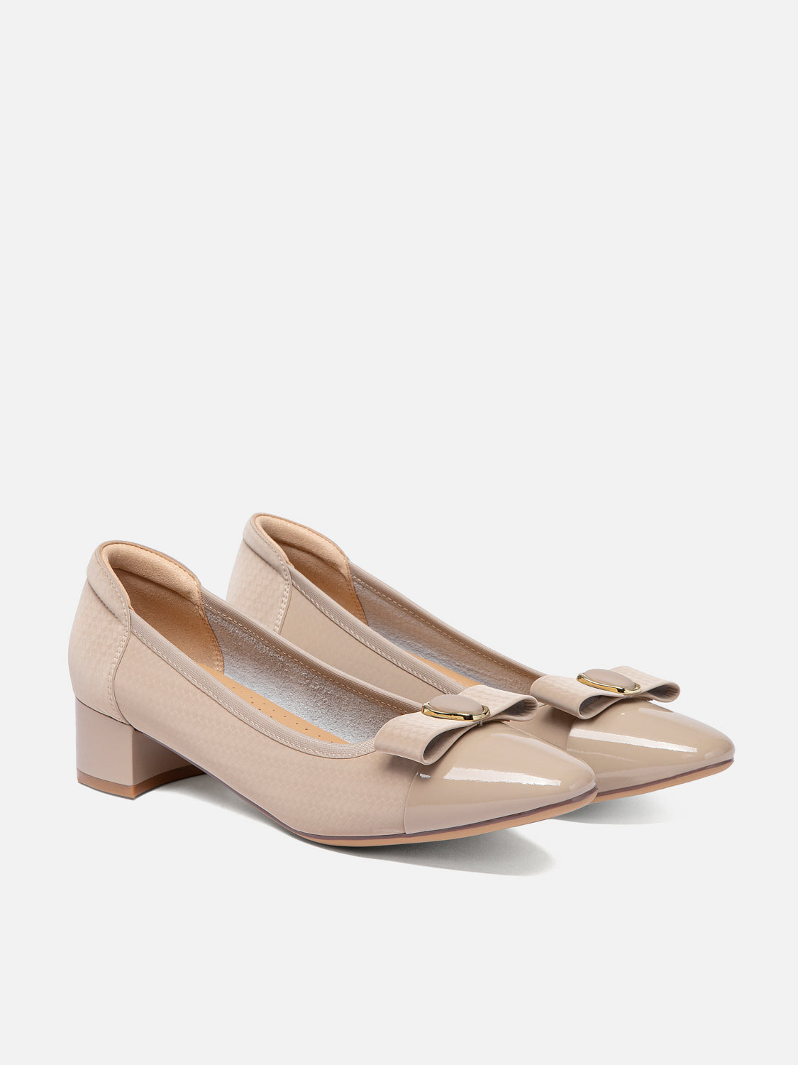 PAZZION, Paola Bow Patent Leather Heels, Almond