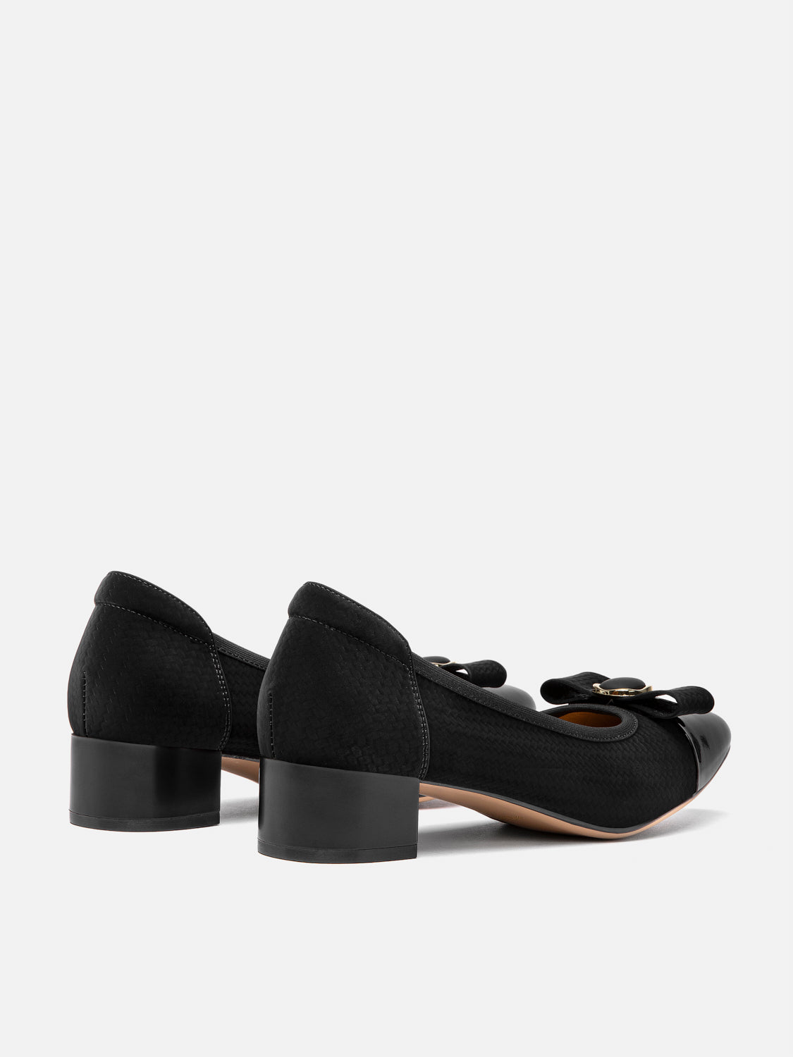 PAZZION, Paola Bow Patent Leather Heels, Black