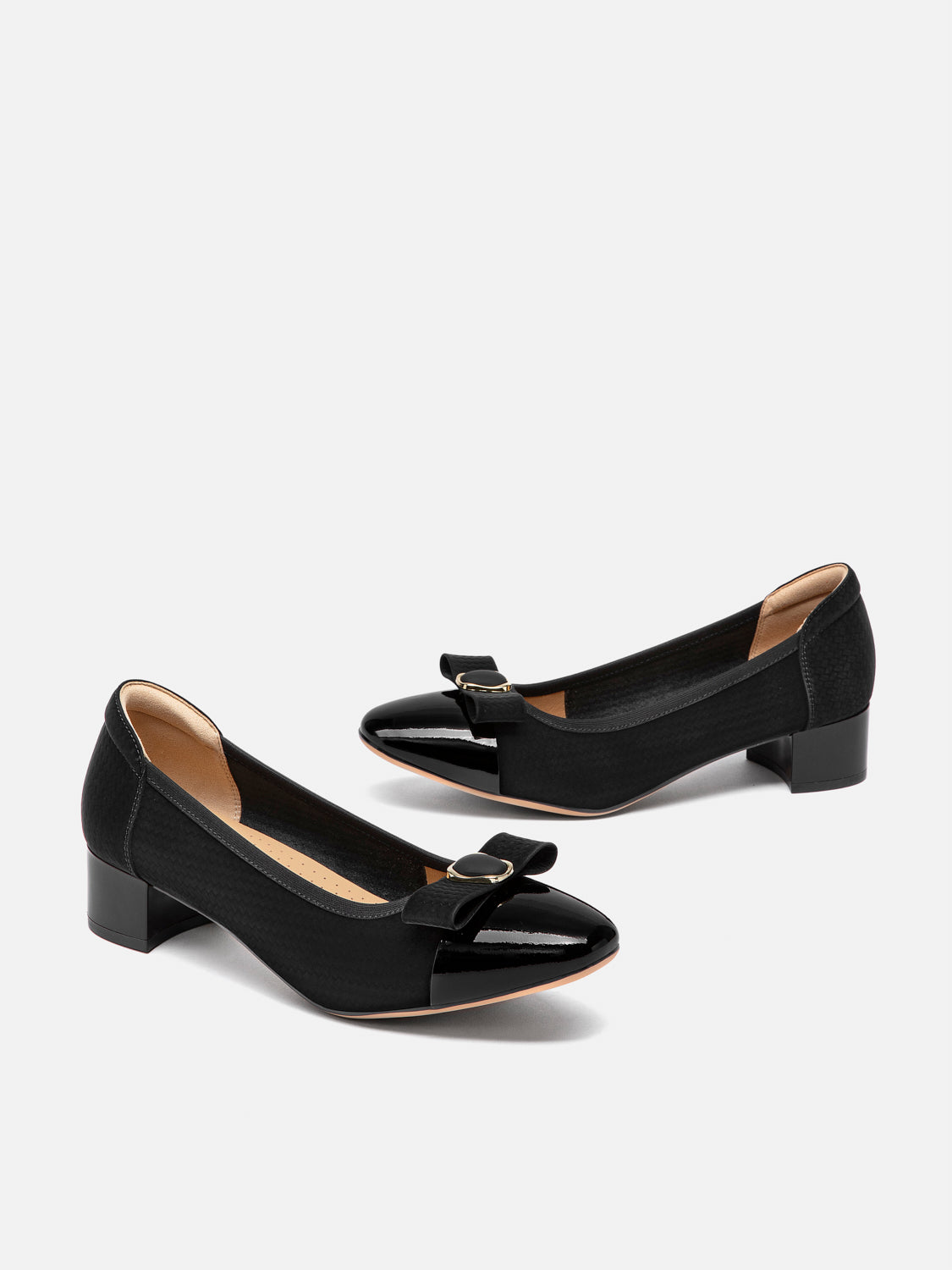 PAZZION, Paola Bow Patent Leather Heels, Black