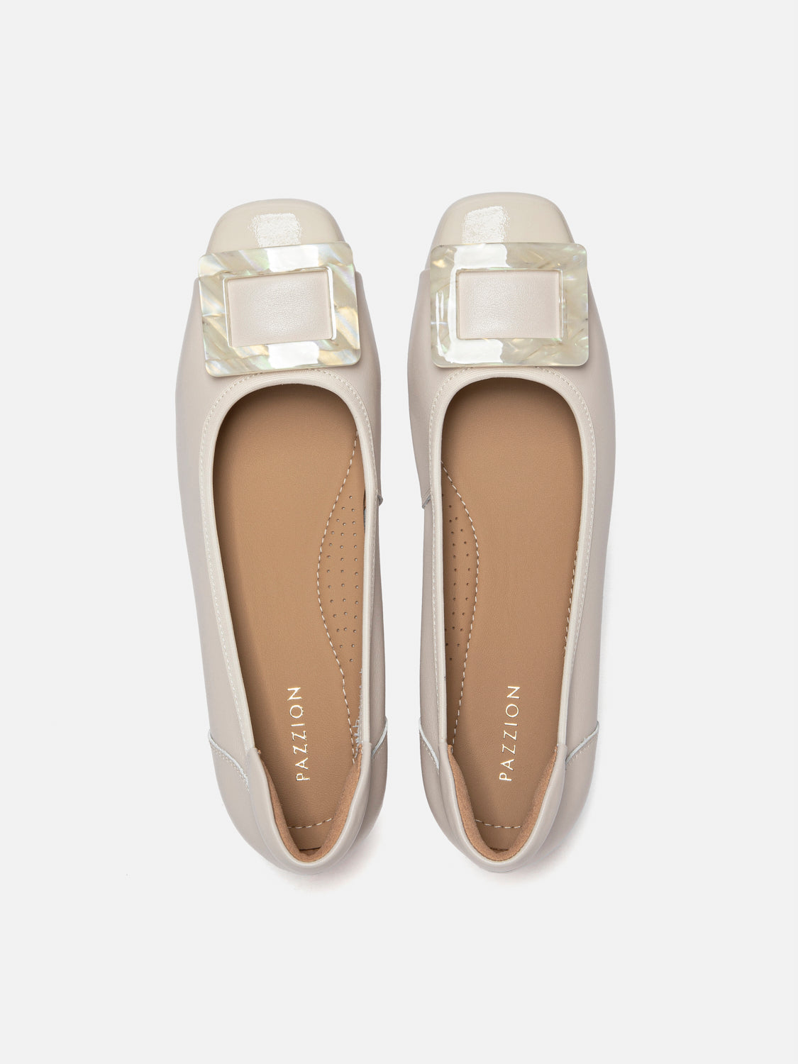 PAZZION, Patricia Buckle Heels - Beige, Beige