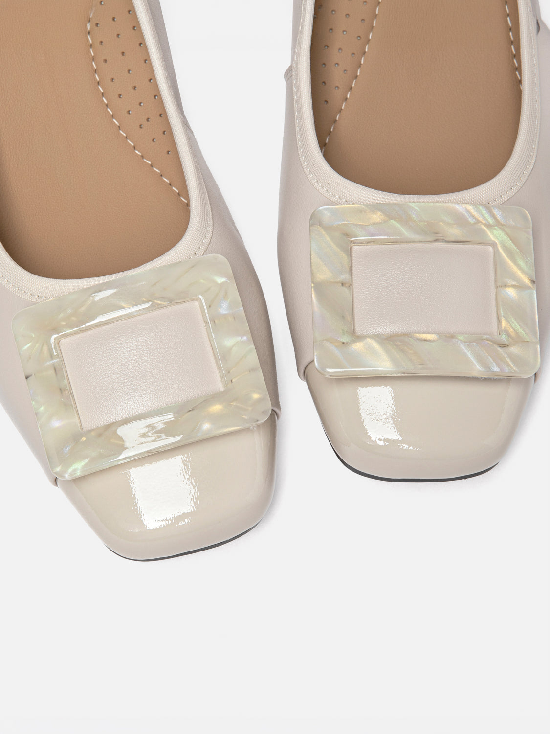 PAZZION, Patricia Buckle Heels - Beige, Beige