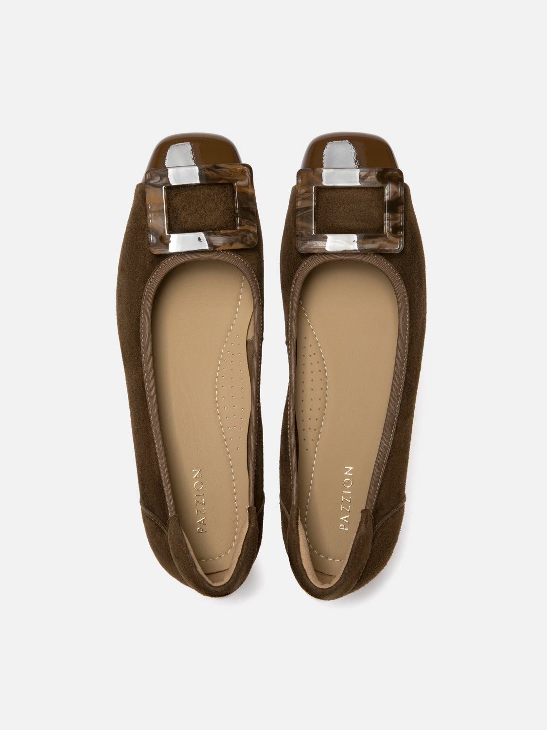 PAZZION, Patricia Buckle Heels - Brown, Brown