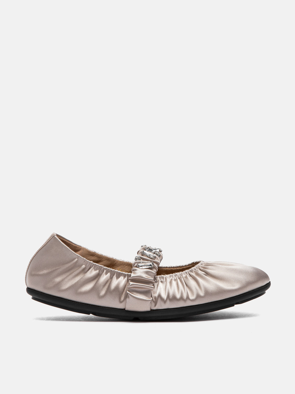PAZZION, Pavienne Crystal Embellished Silk Mary Janes, Champagne