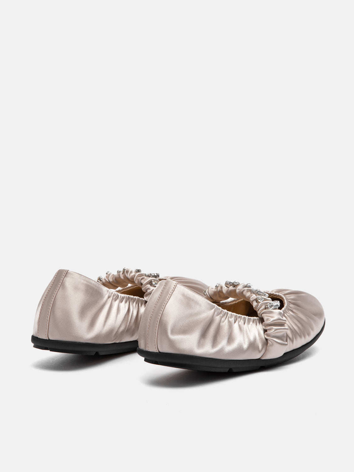 PAZZION, Pavienne Crystal Embellished Silk Mary Janes, Champagne