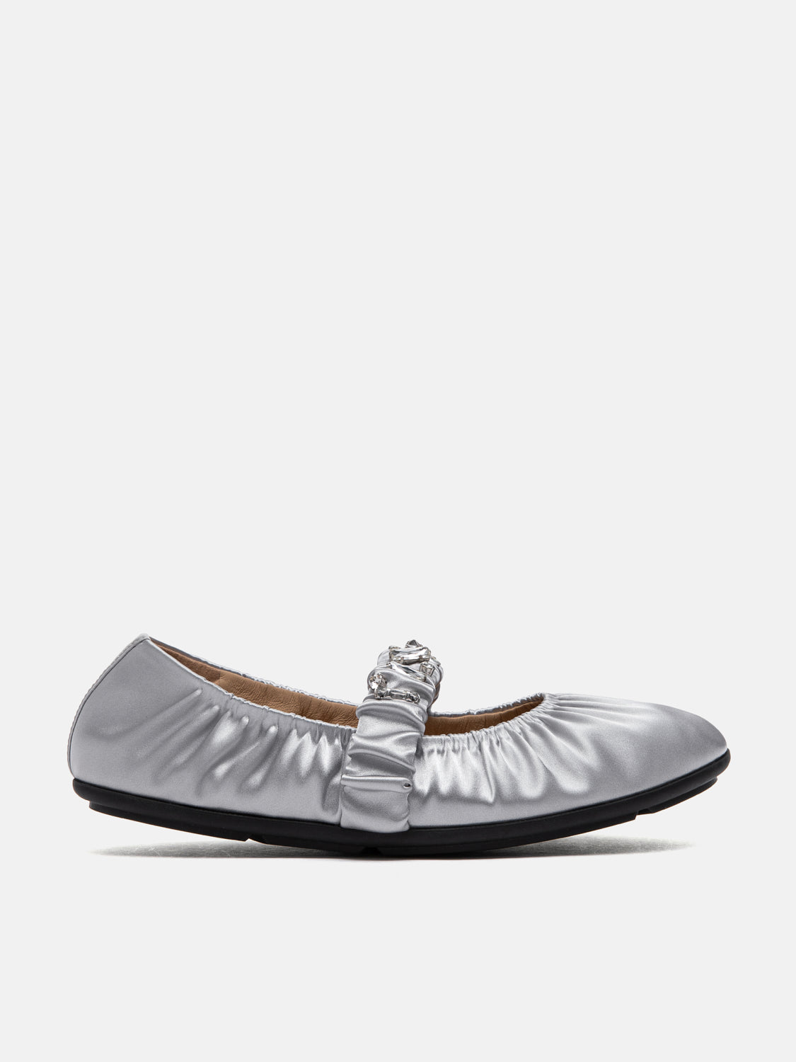 PAZZION, Pavienne Crystal Embellished Silk Mary Janes, Silver