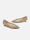 PAZZION, Pavienne Crystal Woven Flats, Almond