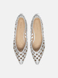 PAZZION, Pavienne Crystal Woven Flats, Silver