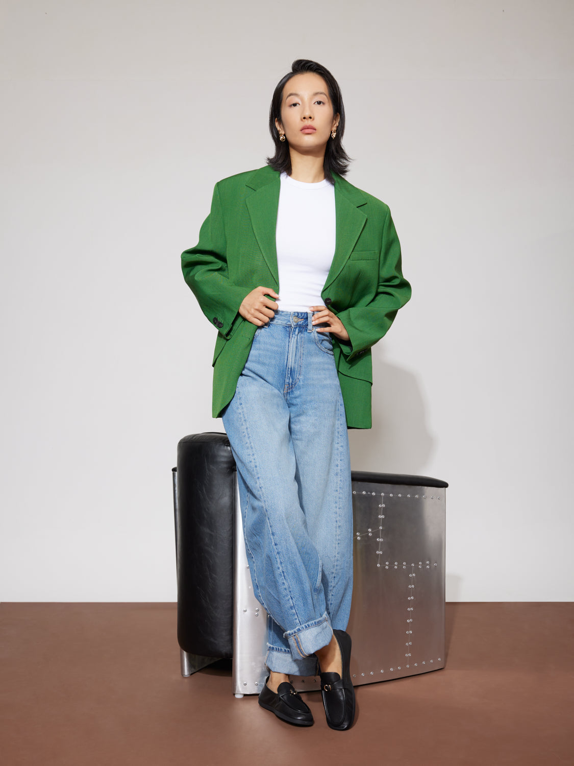 PAZZION, Perevelle Leather Loafers, Black