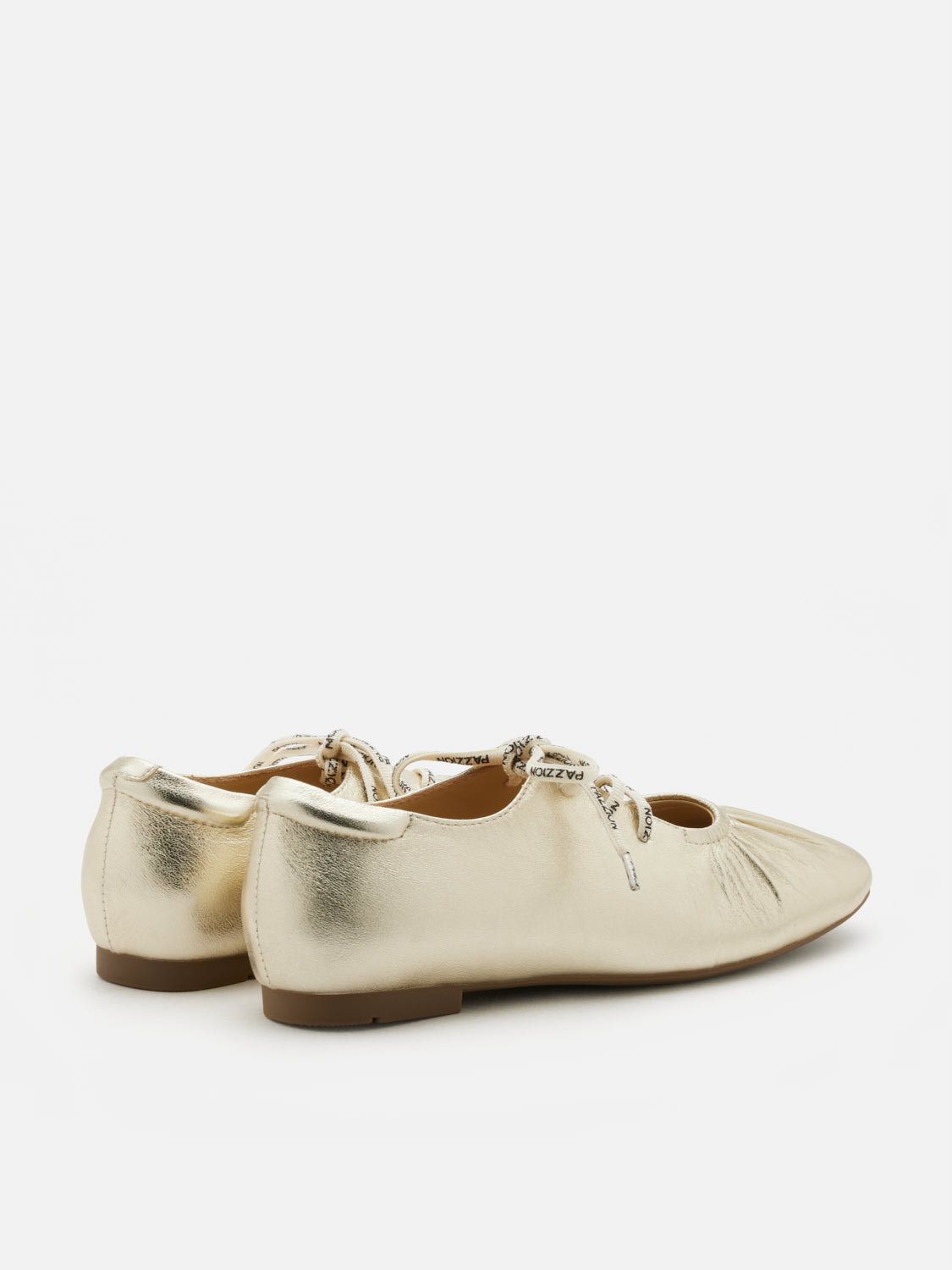 PAZZION, Pernille Metallic Lace-Up Flats, Gold