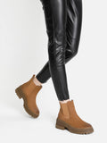 PAZZION, Petra Leather Ankle Boots, Khaki