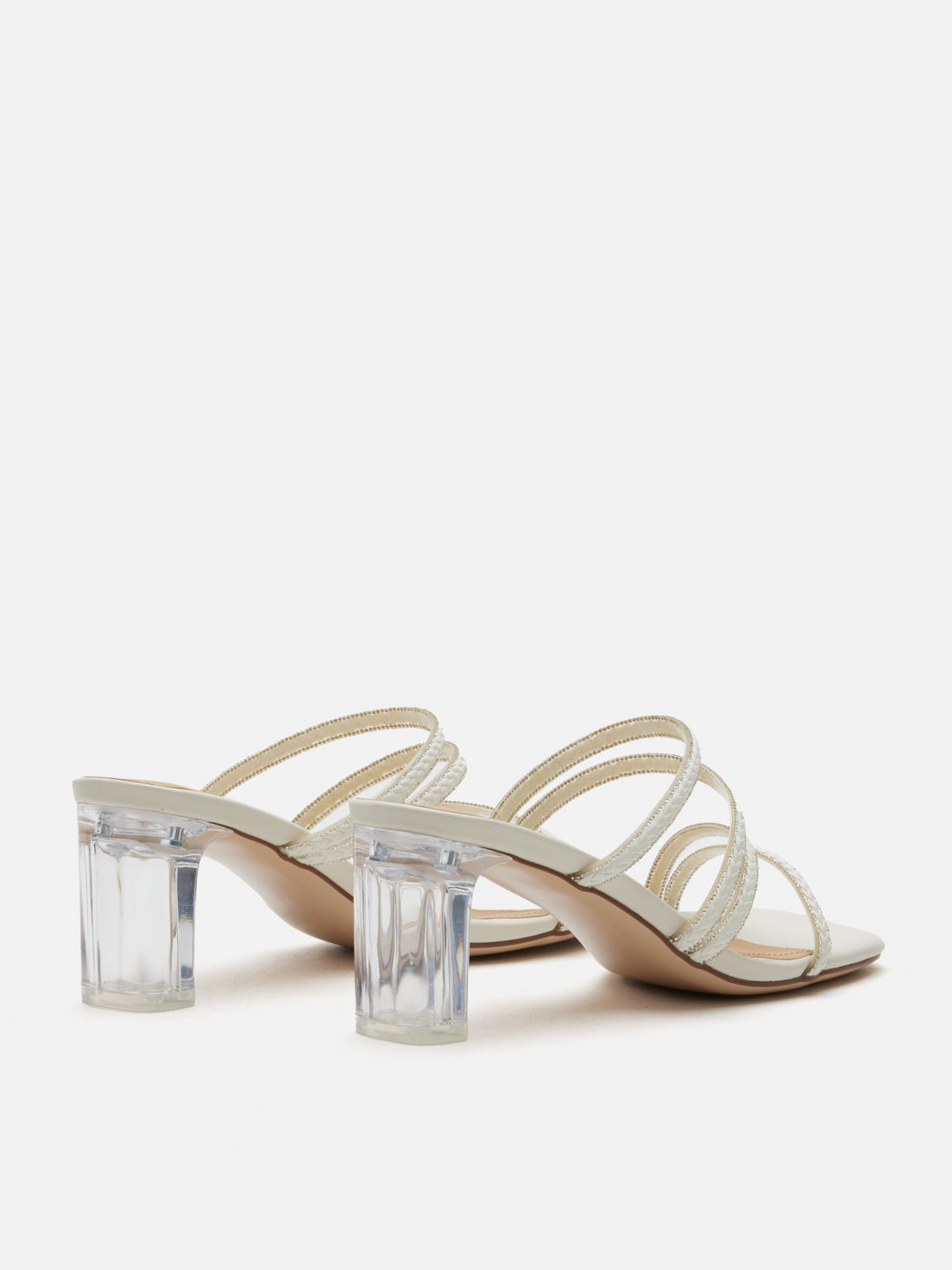 PAZZION, Phillis Braided Strap Sandal Heels, Beige